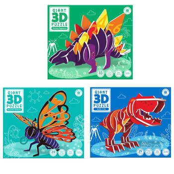 103pc Learning Can Be Fun Giant Kids 3D Puzzles Set Dinosaurs/Butterfly Theme