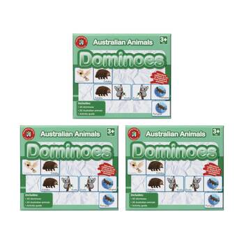 3x 40pc Learning Can Be Fun Australian Animal Dominoes Kids Education Game 3y+