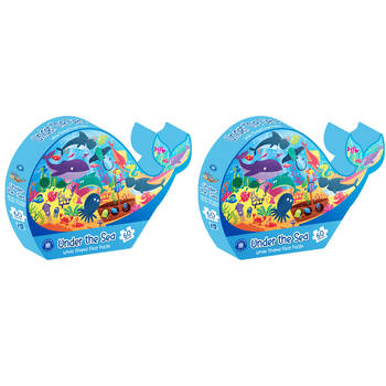 2x 60pc Learning Can Be Fun Kids Floor Puzzle Set Under the Sea: Whale