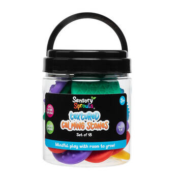18pc Sensory Sprouts Textured Calming Stones Set Kids Toy Multicoloured