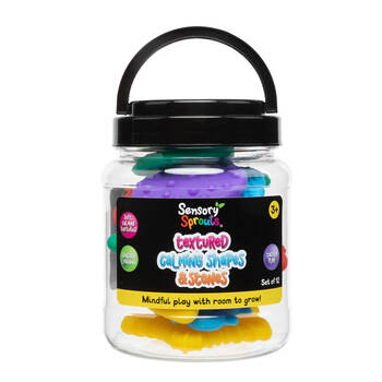 12pc Sensory Sprouts Textured Calming Shapes & Stones Set Kids Toy Multicoloured