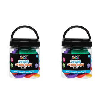 2x 18pc Sensory Sprouts Textured Calming Stones Set Kids Toy Multicoloured