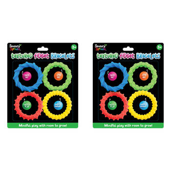 2PK Sensory Sprouts Textured Fidget Bracelets Set Kids Toy Multicoloured