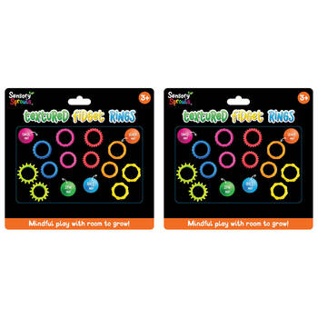 2x 12pc Sensory Sprouts Textured Fidget Rings Set Kids Toy Multicoloured