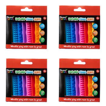 4x 8pc Sensory Sprouts Textured Fidget Strips Set Kids Toy Multicoloured