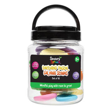 18pc Sensory Sprouts Textured Pastel Calming Stones Set Kids Toy Multicoloured