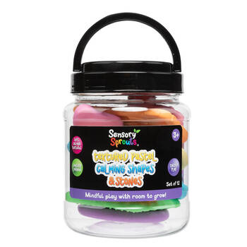 12pc Sensory Sprouts Textured Calming Shapes & Stones Kids Toy Pastel