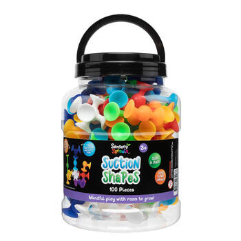 100pc Sensory Sprouts Suction Shapes Jar Kids Toy Multicoloured