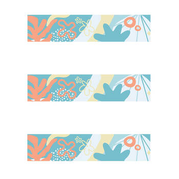 3x 12pc Learning Can Be Fun Coastal Breeze Abstract Border Pack 90cm x 7.5cm
