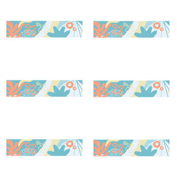 6x 12pc Learning Can Be Fun Coastal Breeze Abstract Border Pack 90cm x 7.5cm