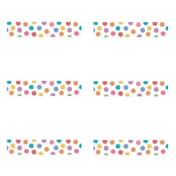 6x 12pc Learning Can Be Fun Colour Burst Pom Poms Border Pack 90cm x 7.5cm