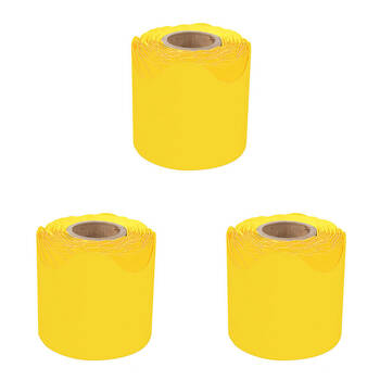 3PK Learning Can Be Fun Growing Minds Butter Rolled Scallop Border 6.5 x 15.2cm