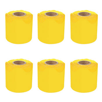 6PK Learning Can Be Fun Growing Minds Butter Rolled Scallop Border 6.5 x 15.2cm