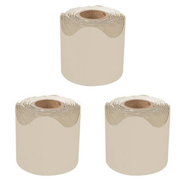 3PK Learning Can Be Fun Growing Minds Oat Rolled Scalloped Border 6.5 x 15.2cm