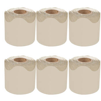 6PK Learning Can Be Fun Growing Minds Oat Rolled Scalloped Border 6.5 x 15.2cm