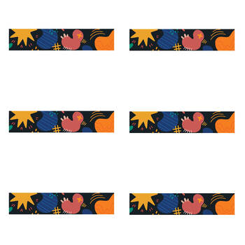 6x 12pc Learning Can Be Fun Night Brights Abstract Border 90cm x 7.5cm