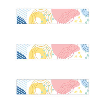 3x 12pc Learning Can Be Fun Pastel Pop Abstract Border Pack 90cm x 7.5cm