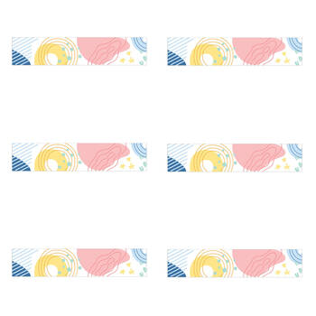 6x 12pc Learning Can Be Fun Pastel Pop Abstract Border Pack 90cm x 7.5cm