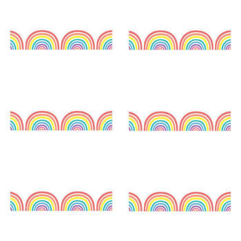 6x 12pc Learning Can Be Fun Rainbow Die-Cut Border Pack 90cm x 7.5cm