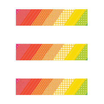3x 12pc Learning Can Be Fun Rainbow Patterns Border Pack 90cm x 7.5cm