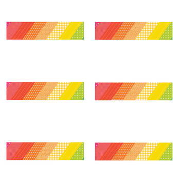 6x 12pc Learning Can Be Fun Rainbow Patterns Border Pack 90cm x 7.5cm