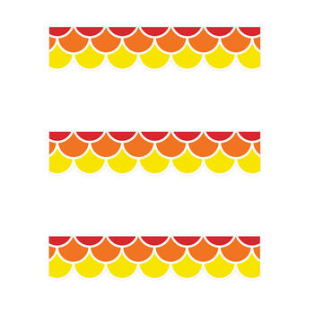 3x 12pc Learning Can Be Fun Warm Tones Scallops Border Pack 90cm x 7.5cm