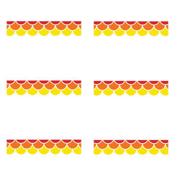 6x 12pc Learning Can Be Fun Warm Tones Scallops Border Pack 90cm x 7.5cm
