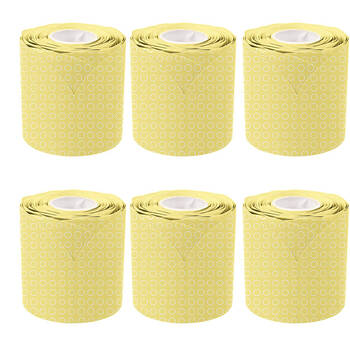 6PK Learning Can Be Fun Yellow Patterned Rolled Scalloped Border 6.5 x 15.2cm