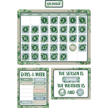 93pc Learning Can Be Fun Essentials Calendar Bulletin Board Set Eucalyptus