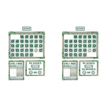 2x 93pc Learning Can Be Fun Essentials Calendar Bulletin Board Set Eucalyptus