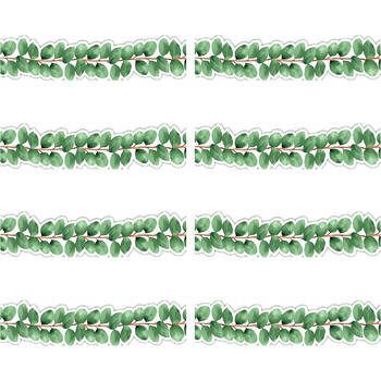 8x 12pc Learning Can Be Fun Eucalyptus Essentials Die-Cut Border Pack 90x 7.7cm