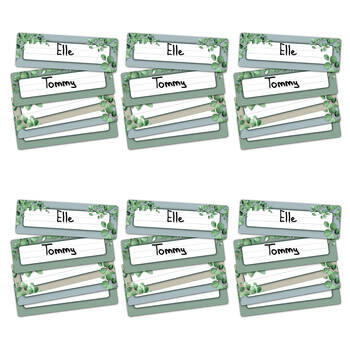 6x 30pc Learning Can Be Fun Eucalyptus Essentials Adhesive Name Plates 24x8cm