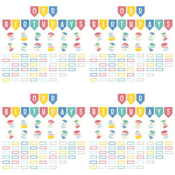 4x 72pc Learning Can Be Fun Birthday Bulletin Board Set Growing Minds