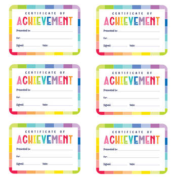 6x 30pc Learning Can Be Fun Giggle & Grow Achievement Certificates A5