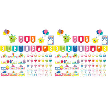 2x 62pc Learning Can Be Fun Birthday Bulletin Board Set Giggle & Grow