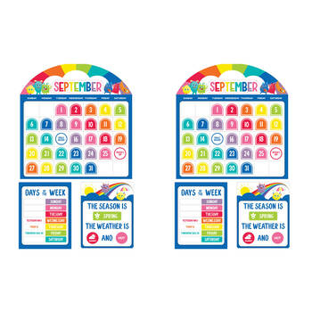 2x 93pc Learning Can Be Fun Calendar Bulletin Board Set Giggle & Grow