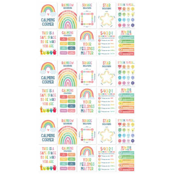 3x 10pc Learning Can Be Fun Giggle & Grow Calming Corner Poster Set 28x40cm