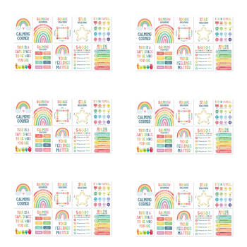 6x 10pc Learning Can Be Fun Giggle & Grow Calming Corner Poster Set 28x40cm