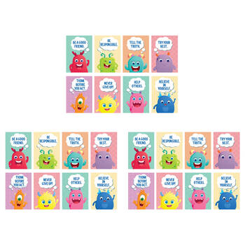 3x 8pc Learning Can Be Fun Giggle & Grow Character Traits Poster Set 21x30cm