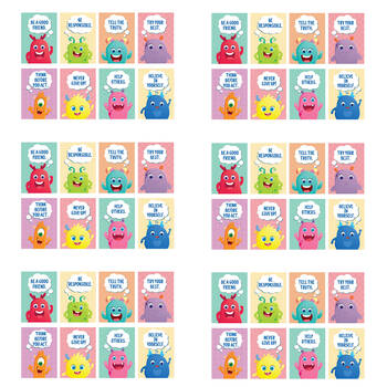 6x 8pc Learning Can Be Fun Giggle & Grow Character Traits Poster Set 21x30cm
