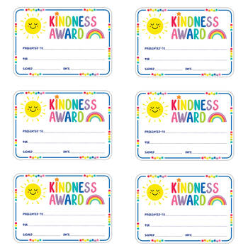 6x 30pc Learning Can Be Fun Giggle & Grow Kindness Award Certificates A5