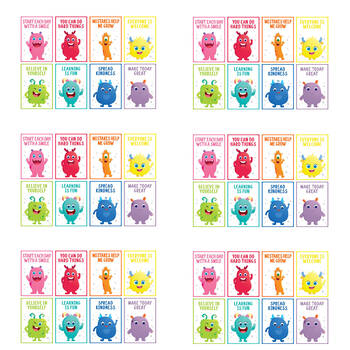 6x 8pc Learning Can Be Fun Giggle & Grow Motivational Poster Set 21x30cm