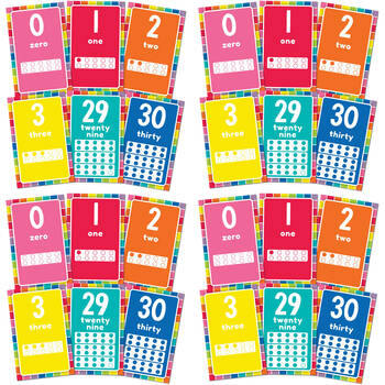 4PK Learning Can Be Fun Giggle & Grow Number Cards Bulletin Board Set 14x22cm