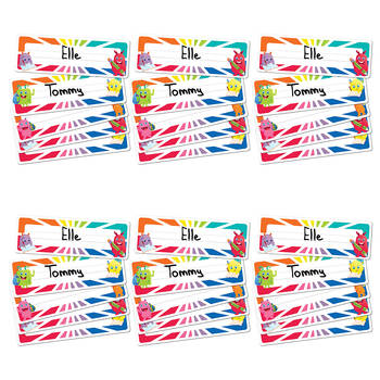 6x 30pc Learning Can Be Fun Giggle & Grow Adhesive Name Plates 24x8cm