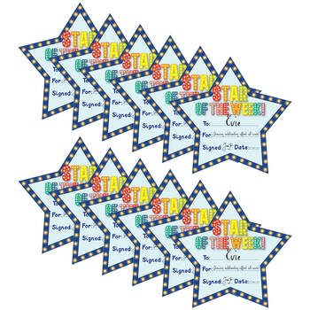 12x 30pc Learning Can Be Fun Giggle & Grow Star of the Week Certificates 17x16cm