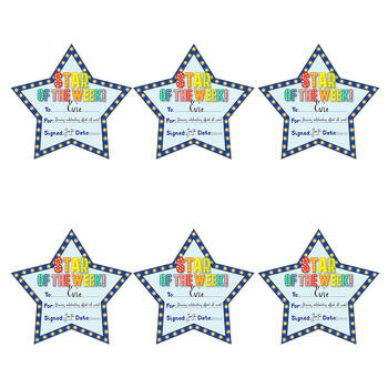 6x 30pc Learning Can Be Fun Giggle & Grow Star of the Week Certificates 17x16cm