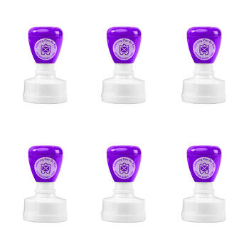 6PK Learning Can Be Fun Giggle & Grow You Did It Self-Inking Merit Stamp Purple