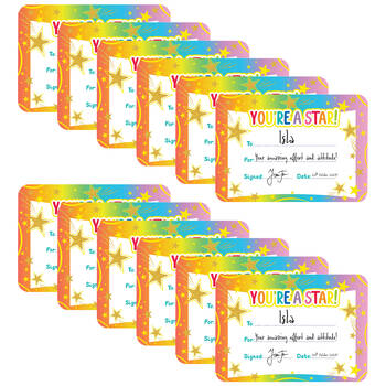 12x 30pc Learning Can Be Fun Giggle & Grow You're a Star Certificates A5