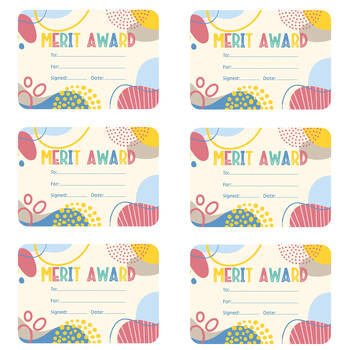 6x 30pc Learning Can Be Fun Growing Minds Merit Award Certificates A5