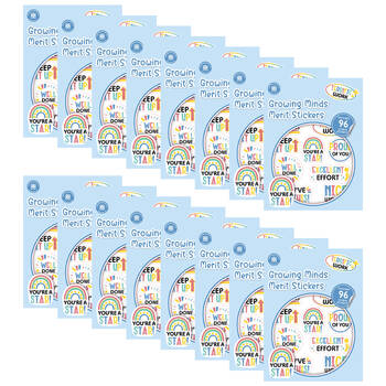 16x 96pc Learning Can Be Fun Growing Minds Merit Sticker Book Multicoloured